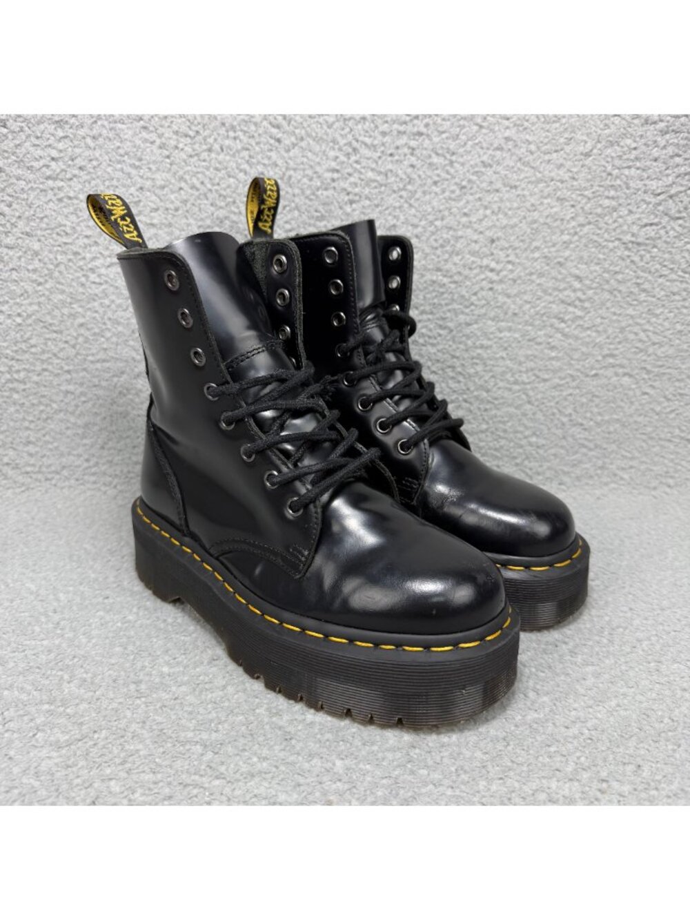 Dr Martens Boots Womens 7 Shoes Black Jadon Platform Combat Biker Ankle Doc
